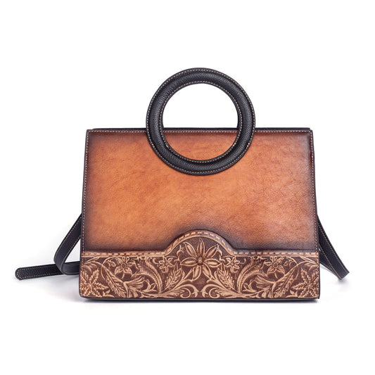 Rossie Viren Women's Women Crossbody Small Tote Bag with Leather Circular Handle | Handle Bag | Crossbody Bag