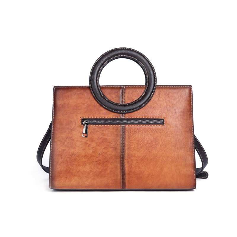 Rossie Viren Women's Women Crossbody Small Tote Bag with Leather Circular Handle | Handle Bag | Crossbody Bag