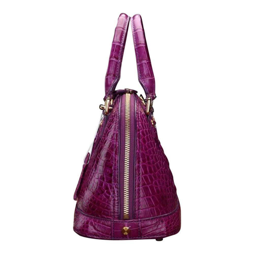 Women Genuine Crocodile Double Handle Tote Bag Small Size