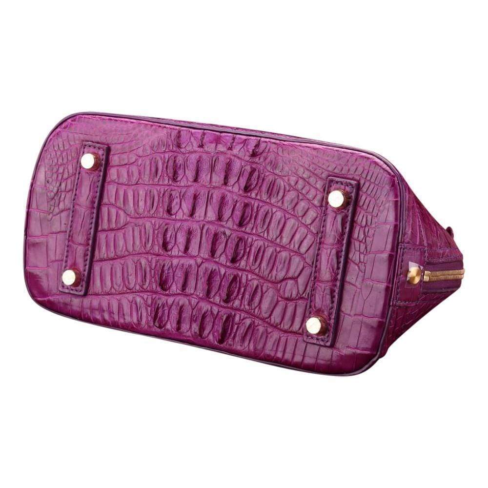 Women Genuine Crocodile Double Handle Tote Bag Small Size