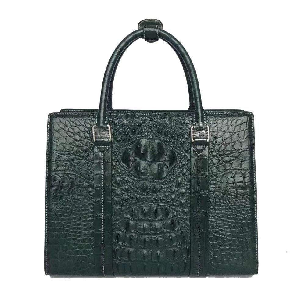 Unisex Genuine Crocodile Leather Top Handle Shoulder Bag