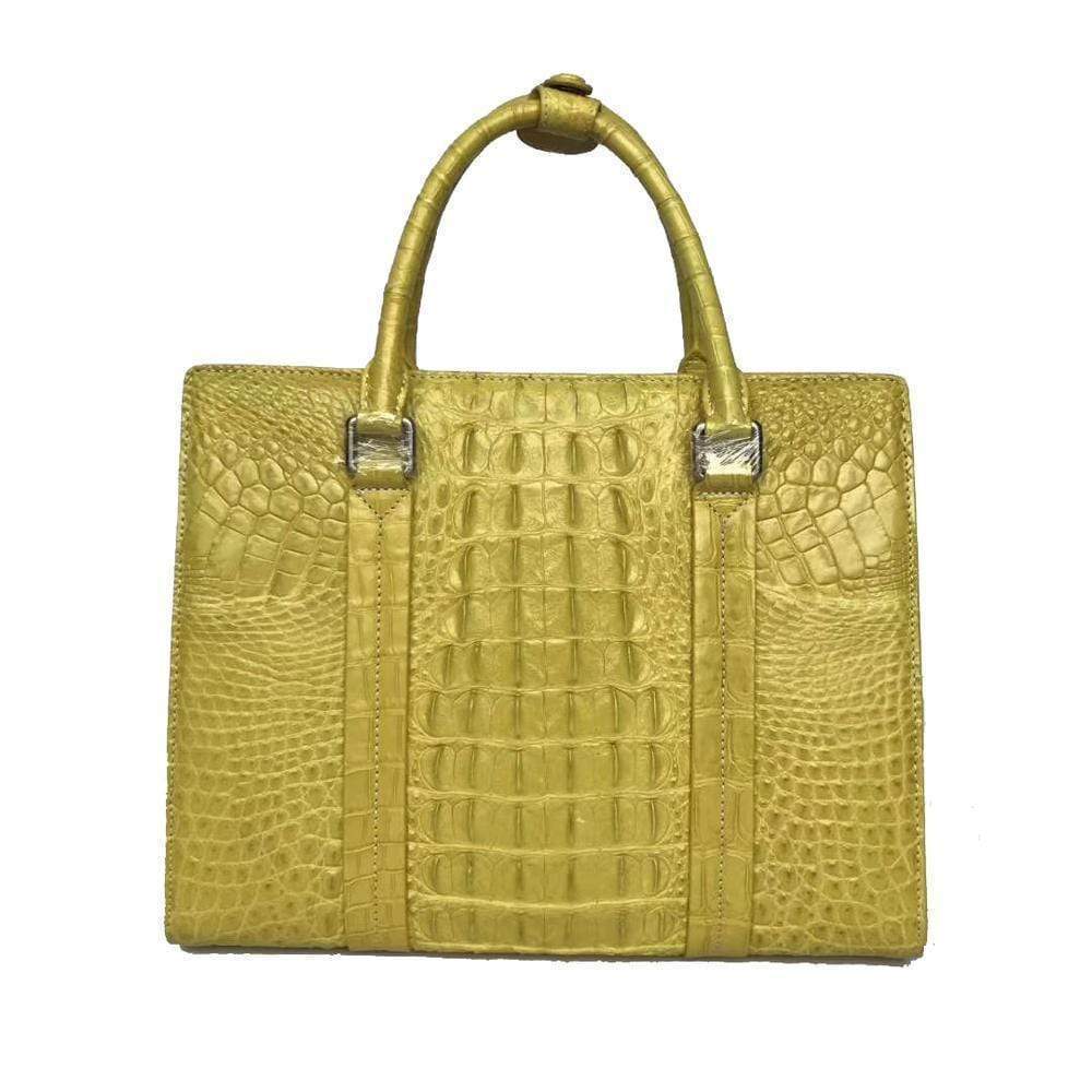 Unisex Genuine Crocodile Leather Top Handle Shoulder Bag