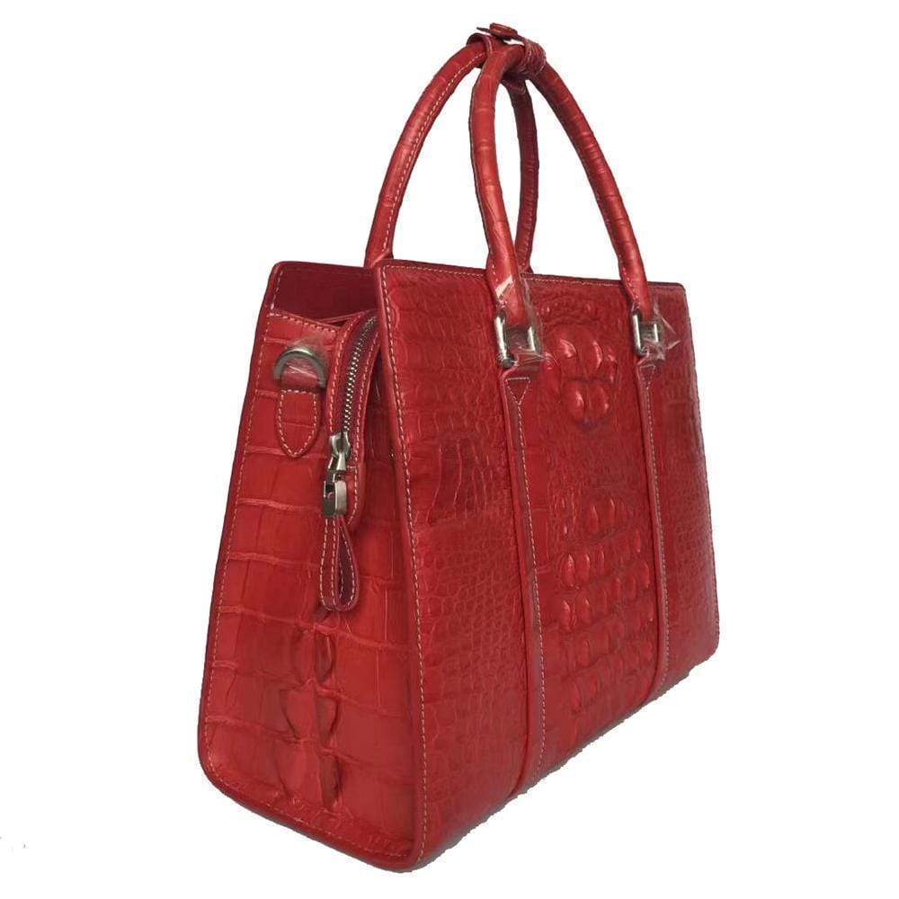 Unisex Genuine Crocodile Leather Top Handle Shoulder Bag