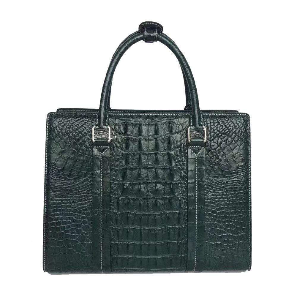 Unisex Genuine Crocodile Leather Top Handle Shoulder Bag
