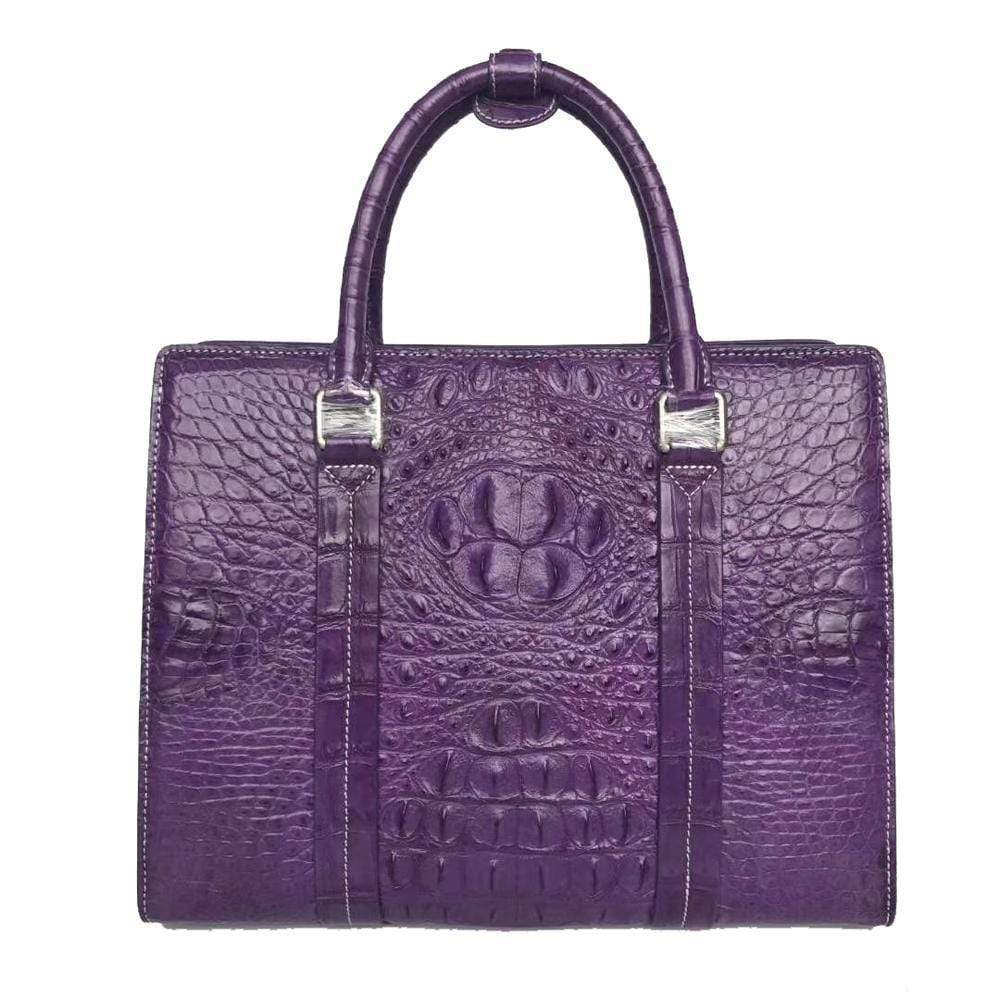 Unisex Genuine Crocodile Leather Top Handle Shoulder Bag