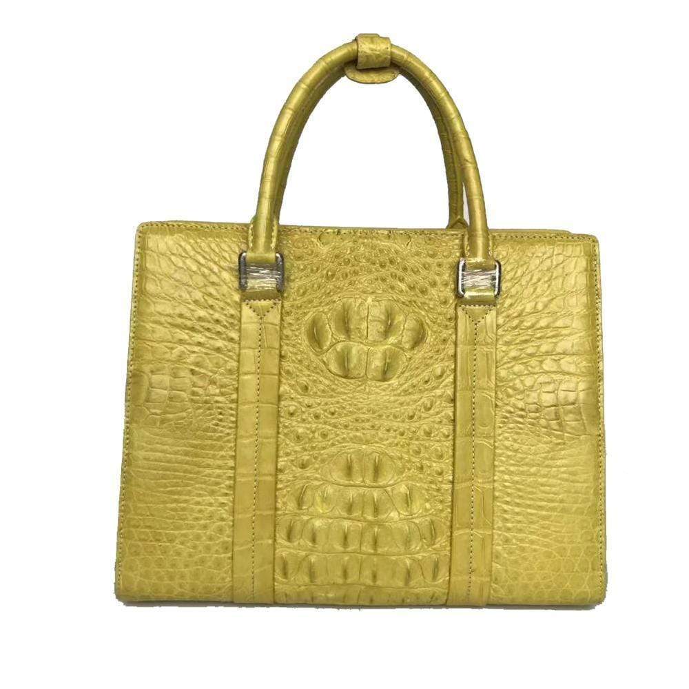 Unisex Genuine Crocodile Leather Top Handle Shoulder Bag