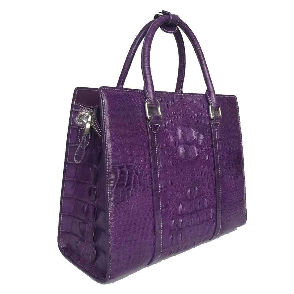 Unisex Genuine Crocodile Leather Top Handle Shoulder Bag