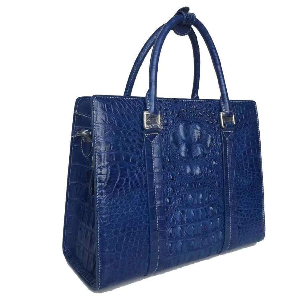 Unisex Genuine Crocodile Leather Top Handle Shoulder Bag