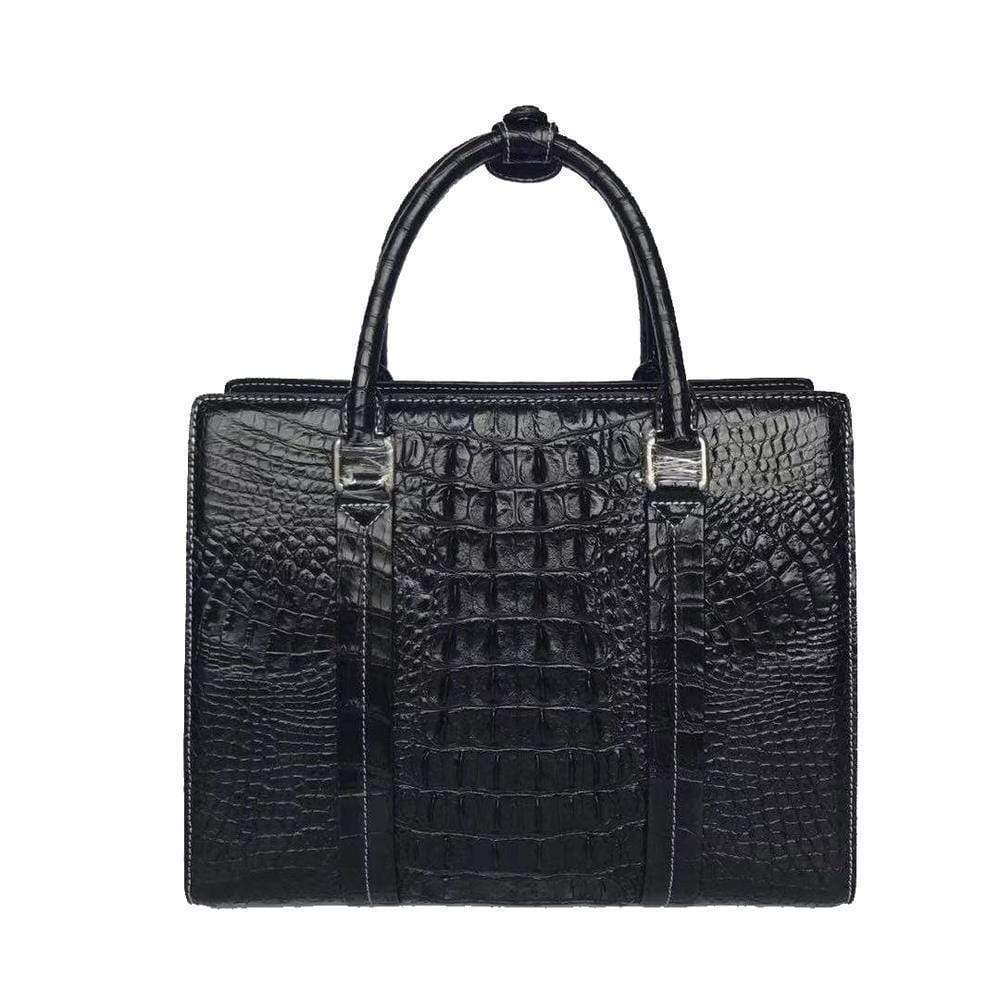 Unisex Genuine Crocodile Leather Top Handle Shoulder Bag