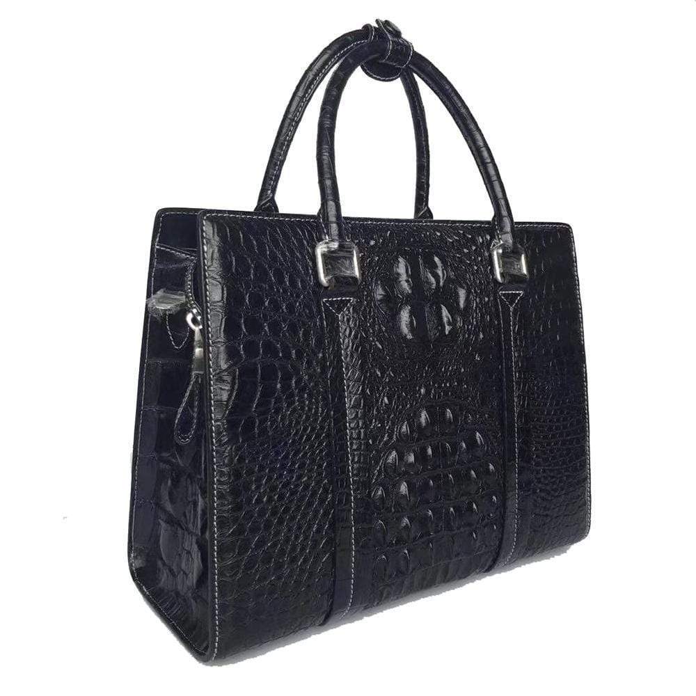 Unisex Genuine Crocodile Leather Top Handle Shoulder Bag