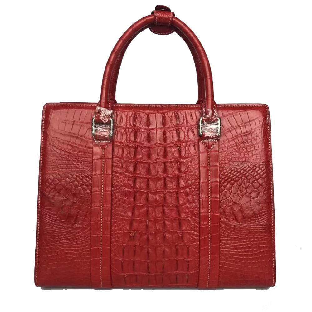 Unisex Genuine Crocodile Leather Top Handle Shoulder Bag