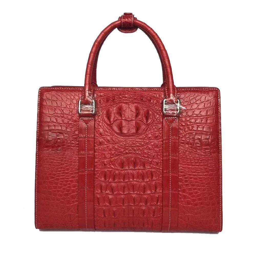 Unisex Genuine Crocodile Leather Top Handle Shoulder Bag