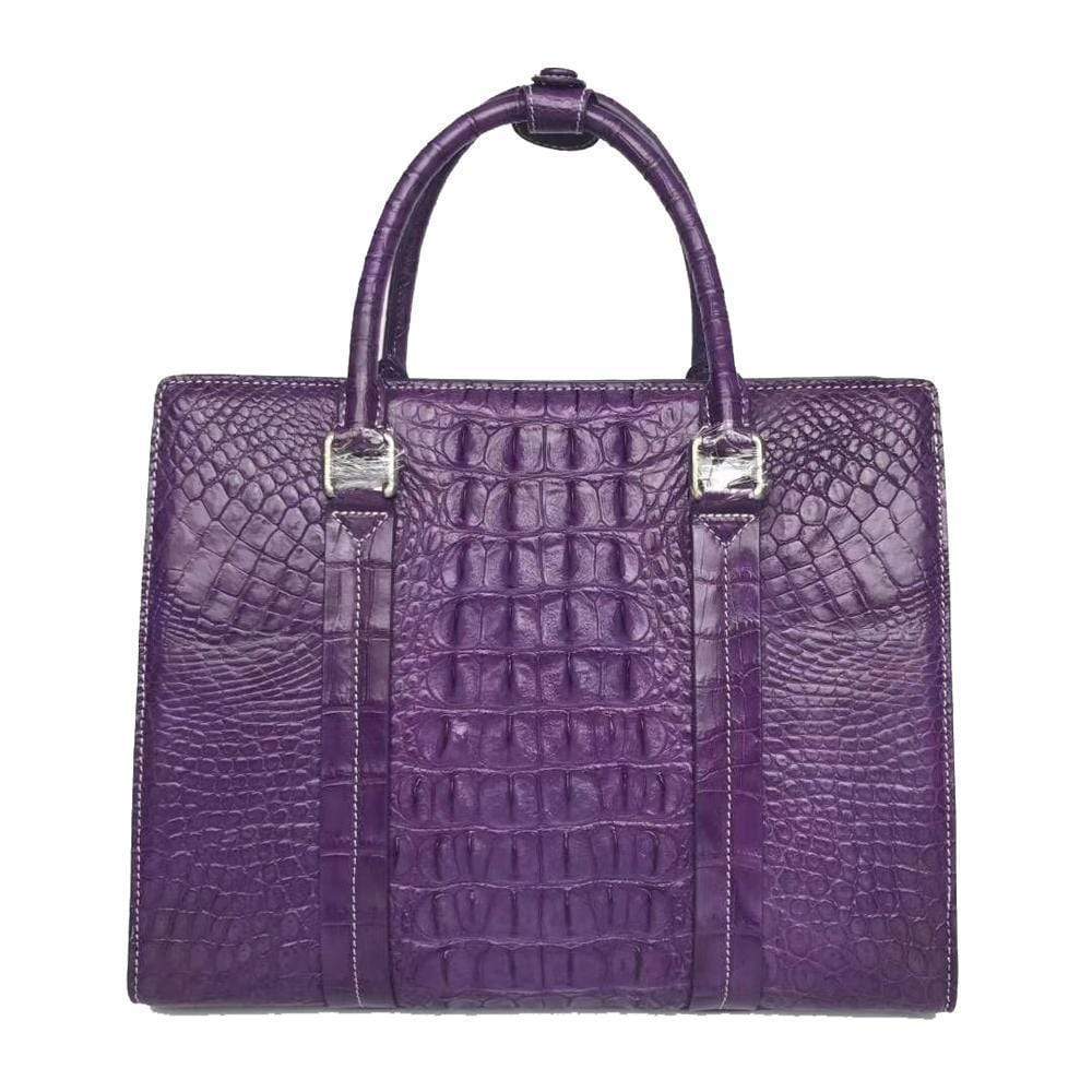 Unisex Genuine Crocodile Leather Top Handle Shoulder Bag