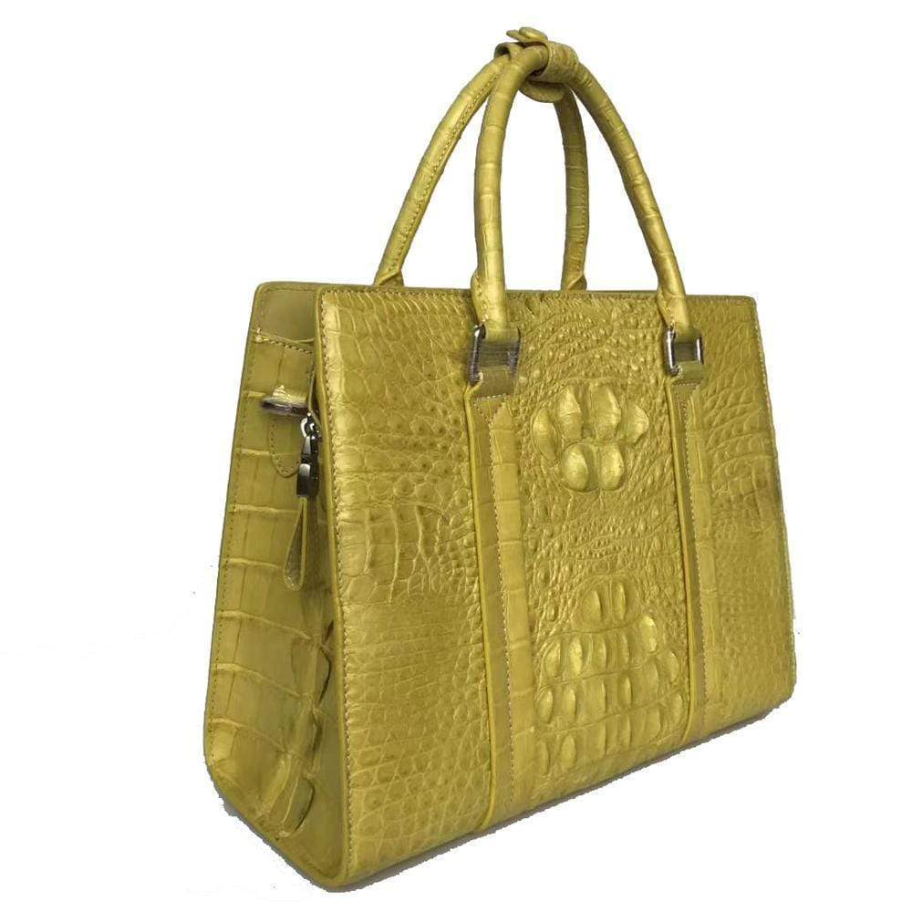 Unisex Genuine Crocodile Leather Top Handle Shoulder Bag