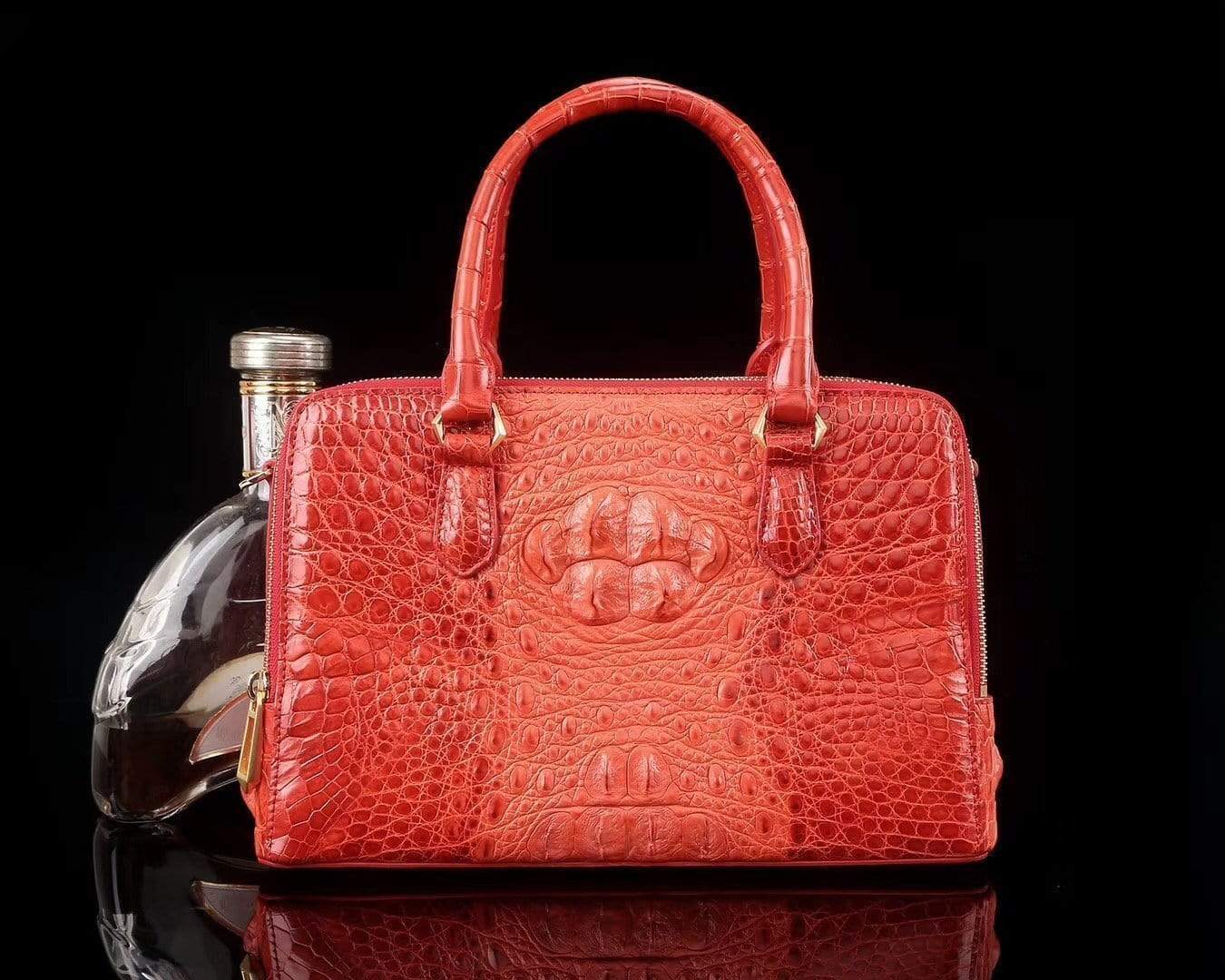 Women's Genuine Crocodile Bone Leather  Shoulder Satchel Bag