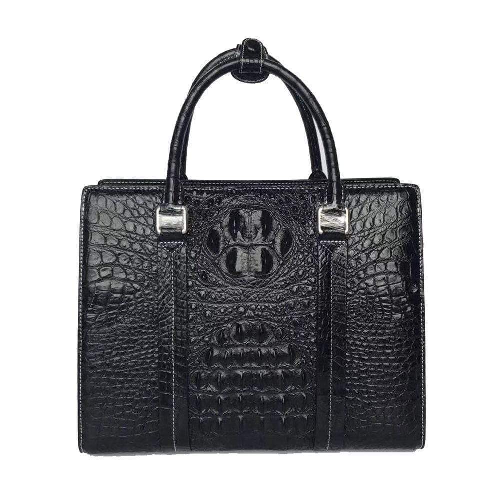 Unisex Genuine Crocodile Leather Top Handle Shoulder Bag