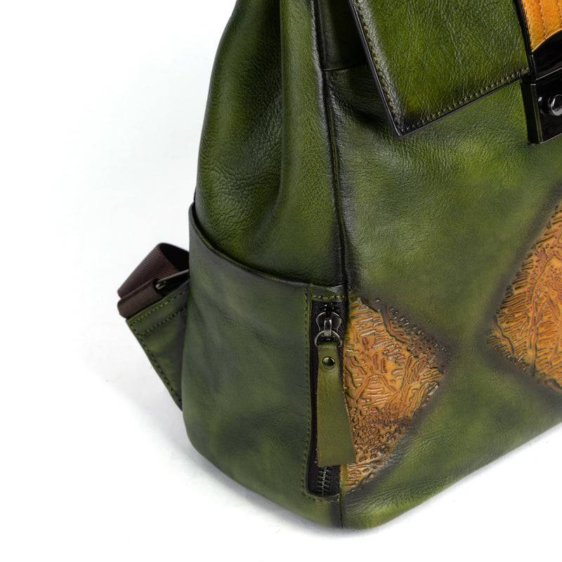 Rossie Viren Women's Women’s Vintage Leather Backpack Handle Shoulder Bag
