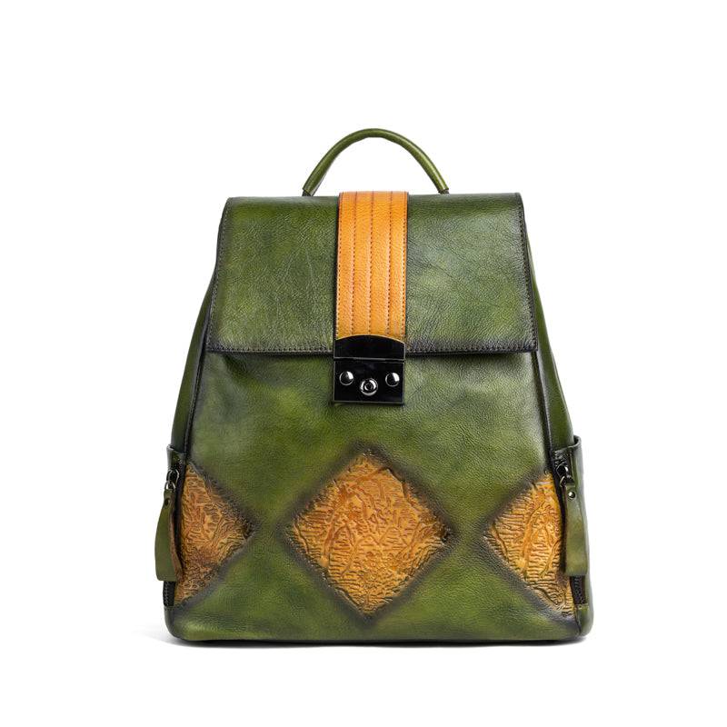 Rossie Viren Women's Women’s Vintage Leather Backpack Handle Shoulder Bag