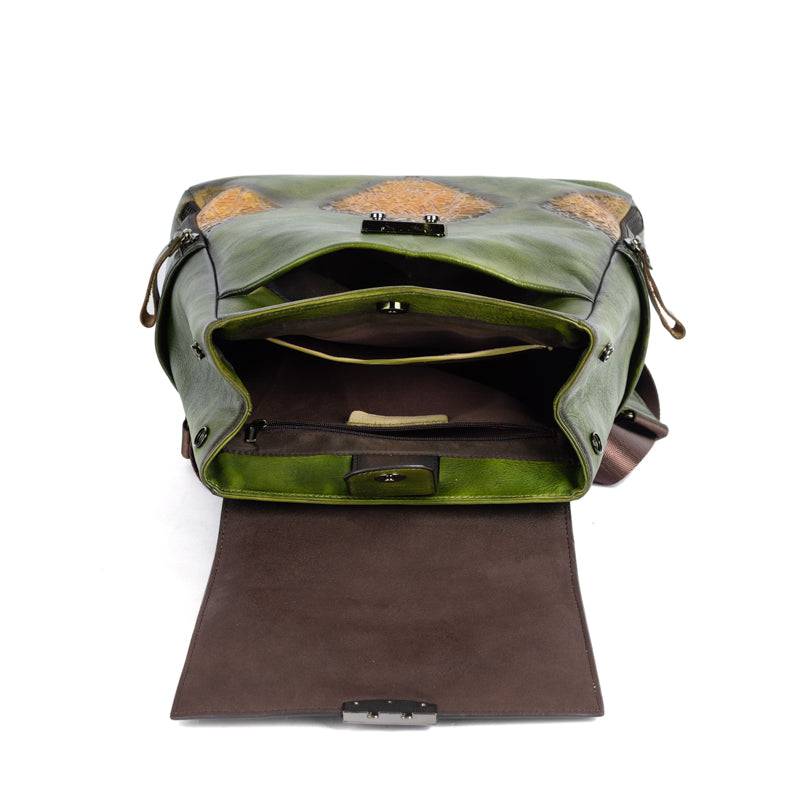 Rossie Viren Women's Women’s Vintage Leather Backpack Handle Shoulder Bag