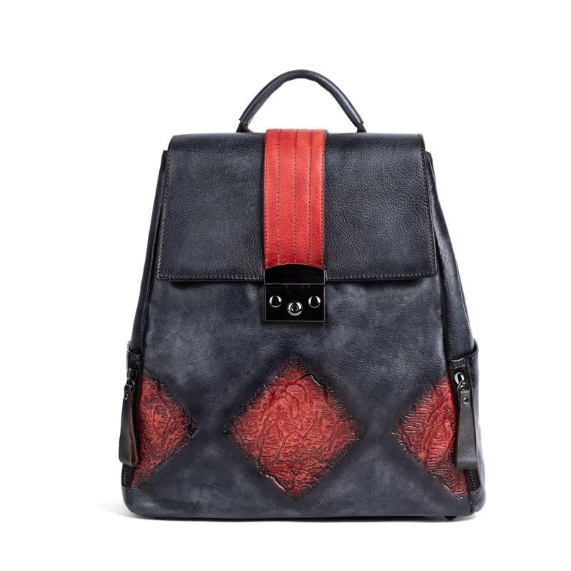 Rossie Viren Women's Women’s Vintage Leather Backpack Handle Shoulder Bag