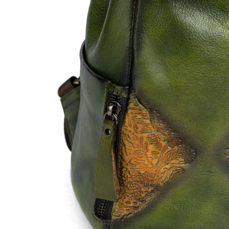 Rossie Viren Women's Women’s Vintage Leather Backpack Handle Shoulder Bag