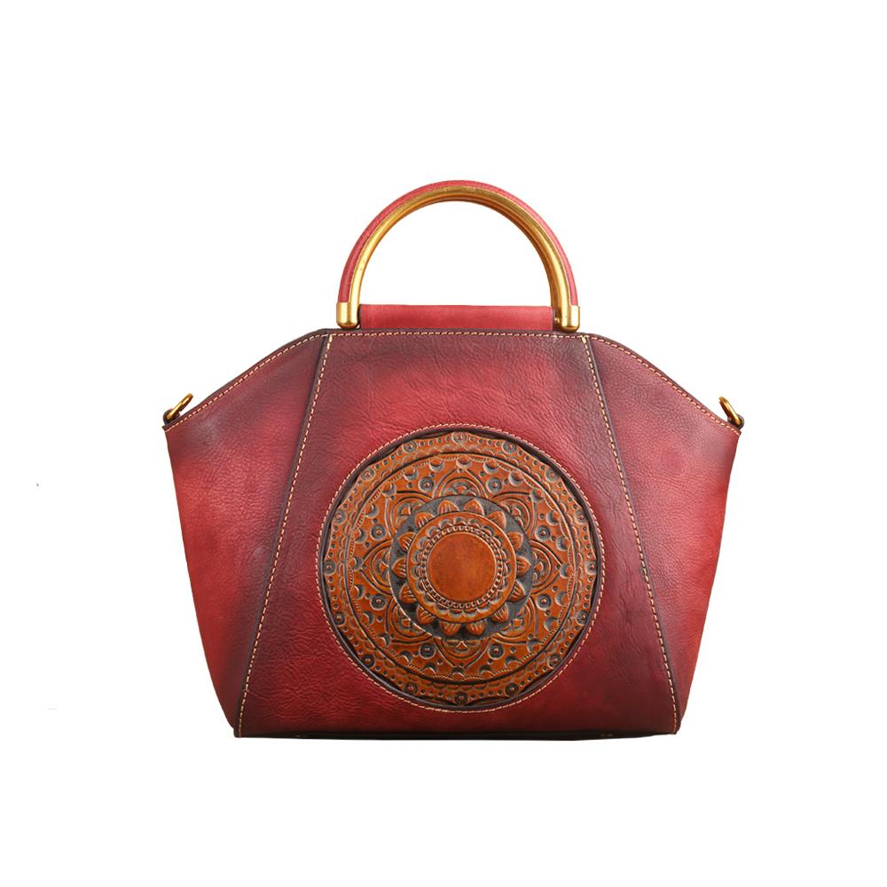 Rossie Viren Women's Women Vintage Leather Handbag Shoulder Purse Satchel Tote Crossbody Bag