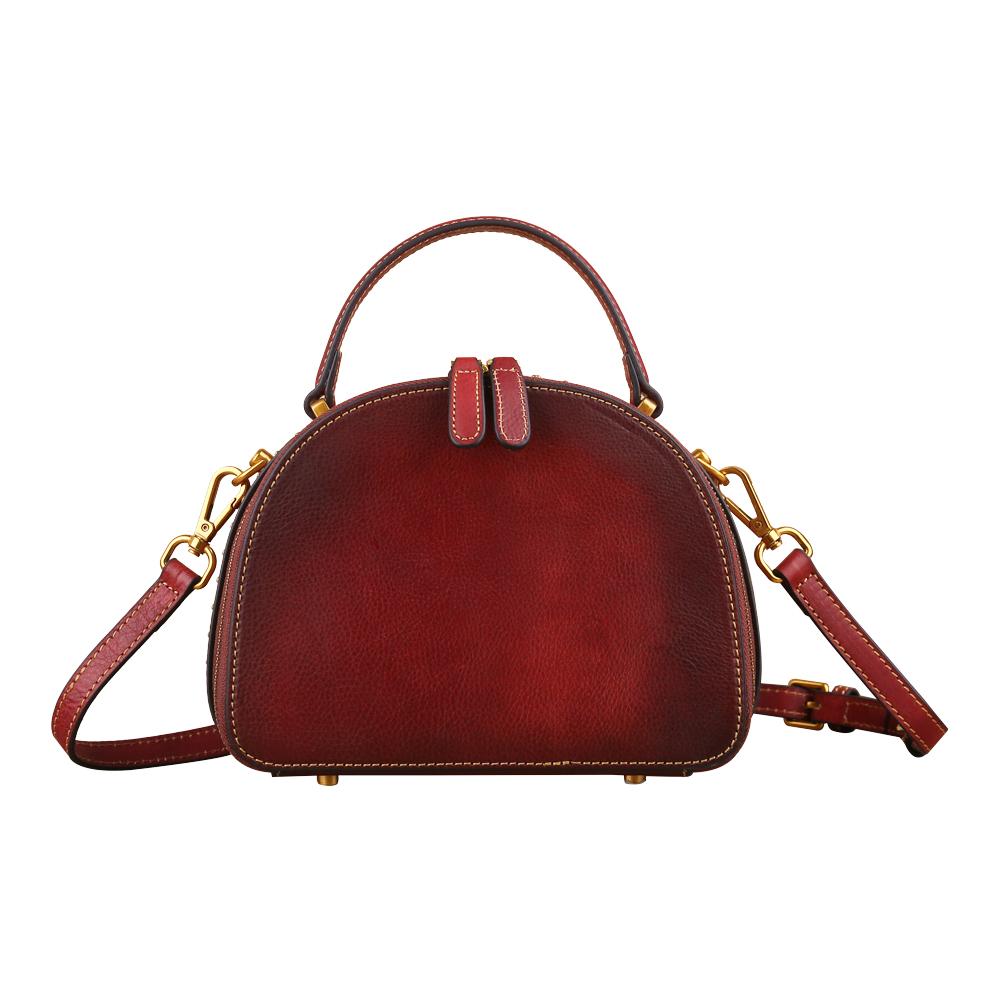 Rossie Viren Women's Womens Classic Vintage Studded Mini Half Moon Top Handle Cross Body Shoulder Bag