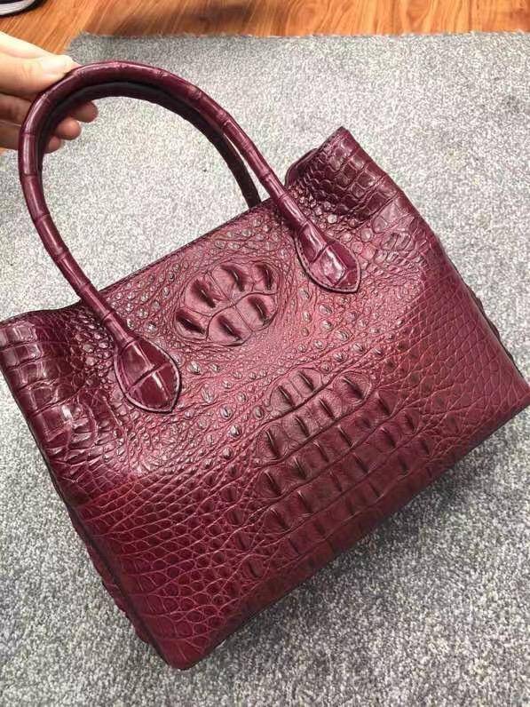 Womens Crocodile Skin Leather Satchel Bag Large 35cm
