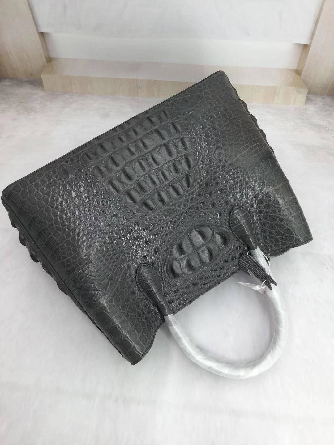 Womens Crocodile Skin Leather Satchel Bag Large 35cm