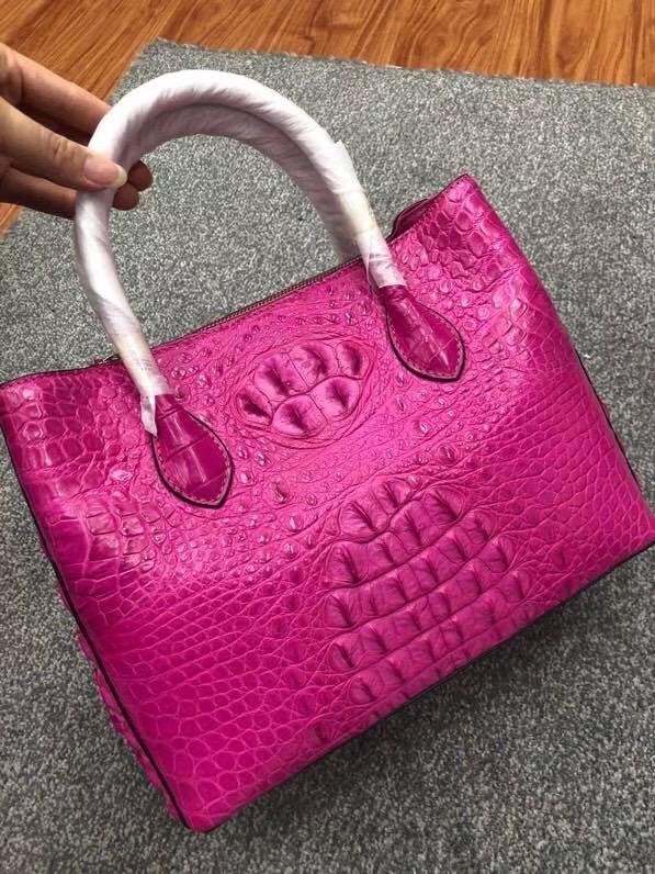 Womens Crocodile Skin Leather Satchel Bag Large 35cm