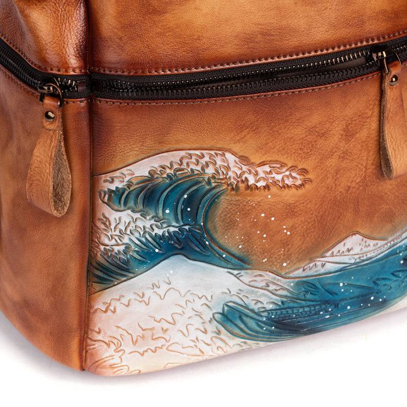 Rossie Viren Women's Womens Vintage Leather Large Backpack