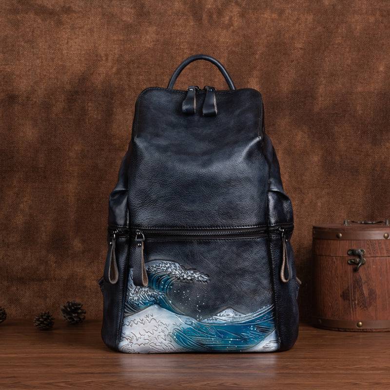 Rossie Viren Women's Womens Vintage Leather Large Backpack