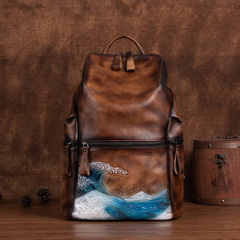Rossie Viren Women's Womens Vintage Leather Large Backpack