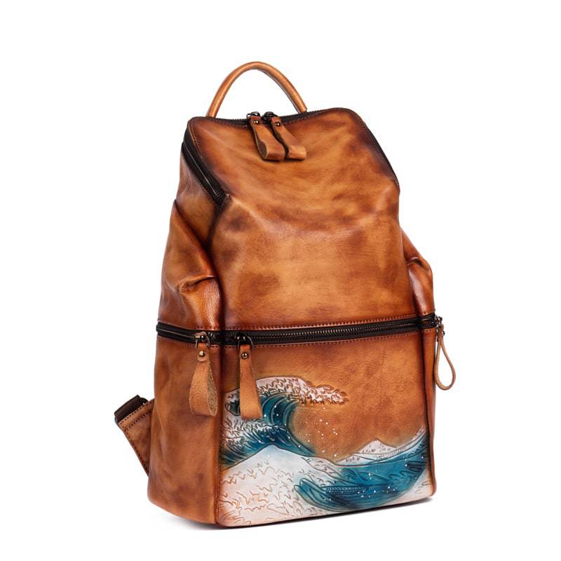 Rossie Viren Women's Womens Vintage Leather Large Backpack