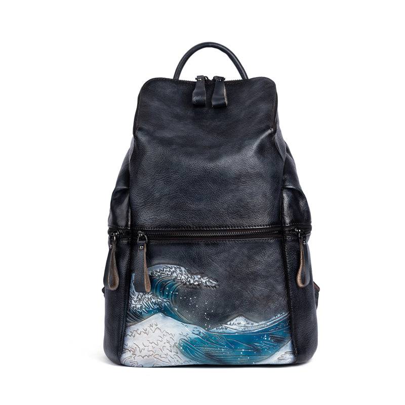 Rossie Viren Women's Womens Vintage Leather Large Backpack