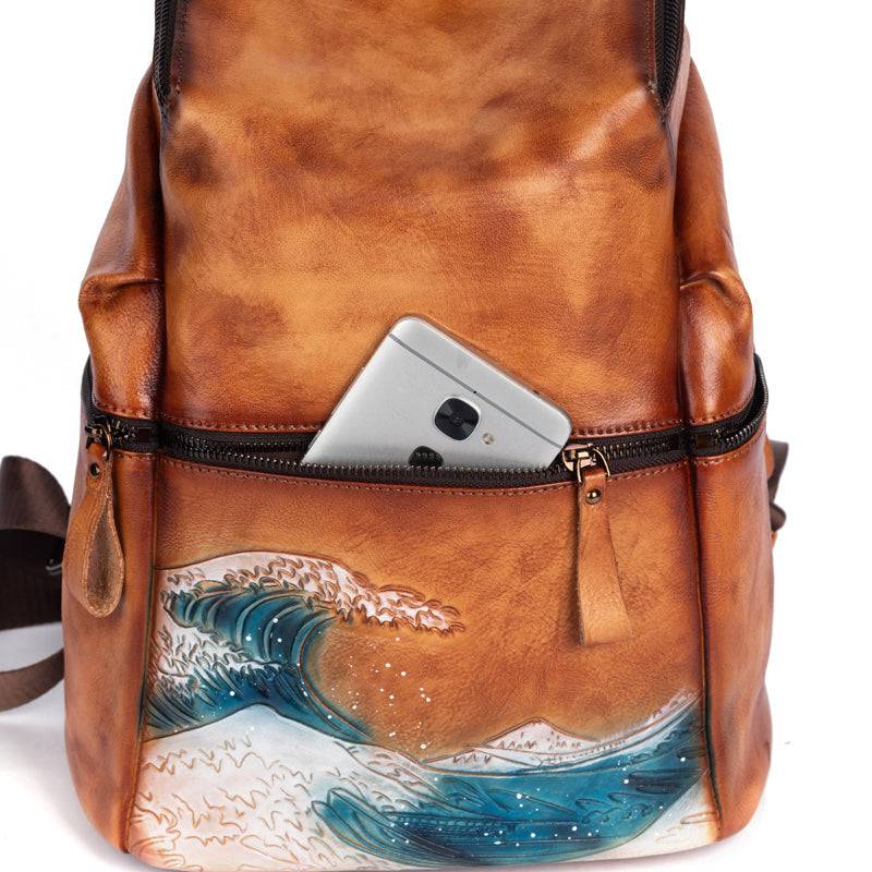 Rossie Viren Women's Womens Vintage Leather Large Backpack
