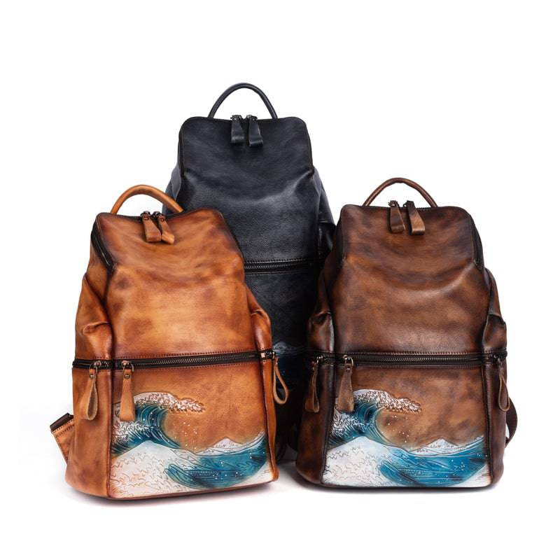Rossie Viren Women's Womens Vintage Leather Large Backpack