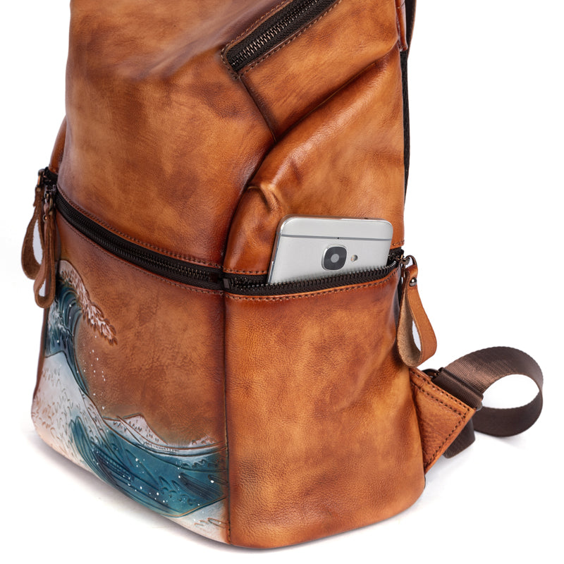 Rossie Viren Women's Womens Vintage Leather Large Backpack