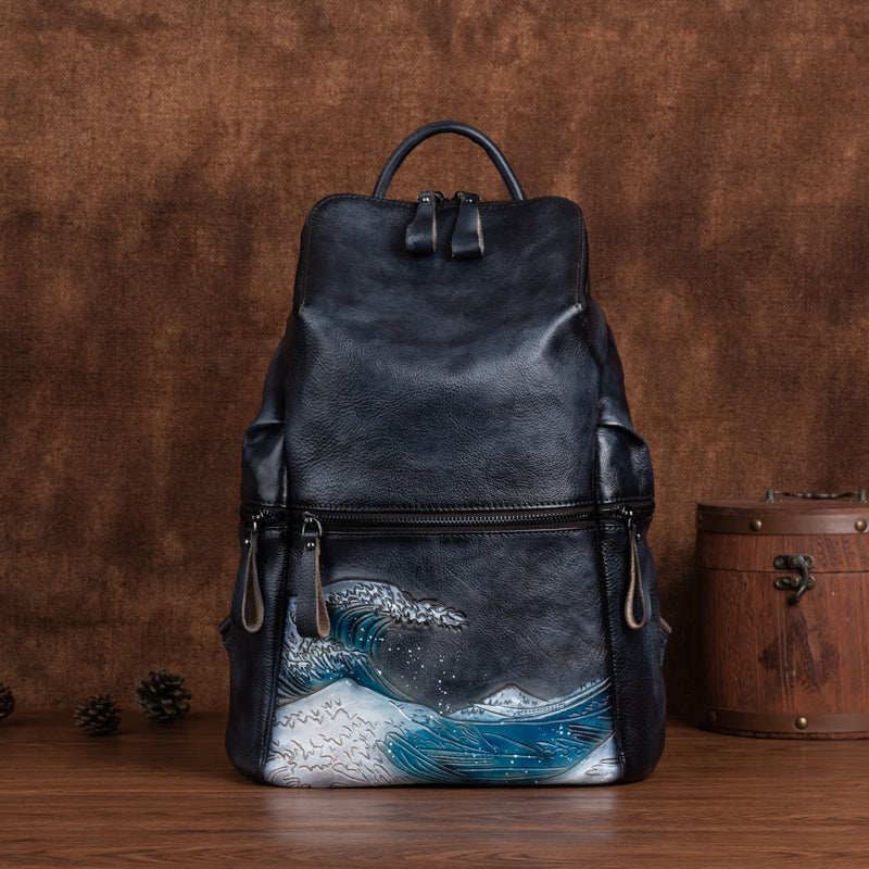 Rossie Viren Women's Womens Vintage Leather Large Backpack