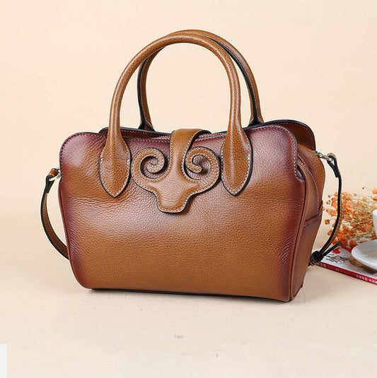 Rossie Viren Women's Womens Vintage Leather Top Handle Bag Medium