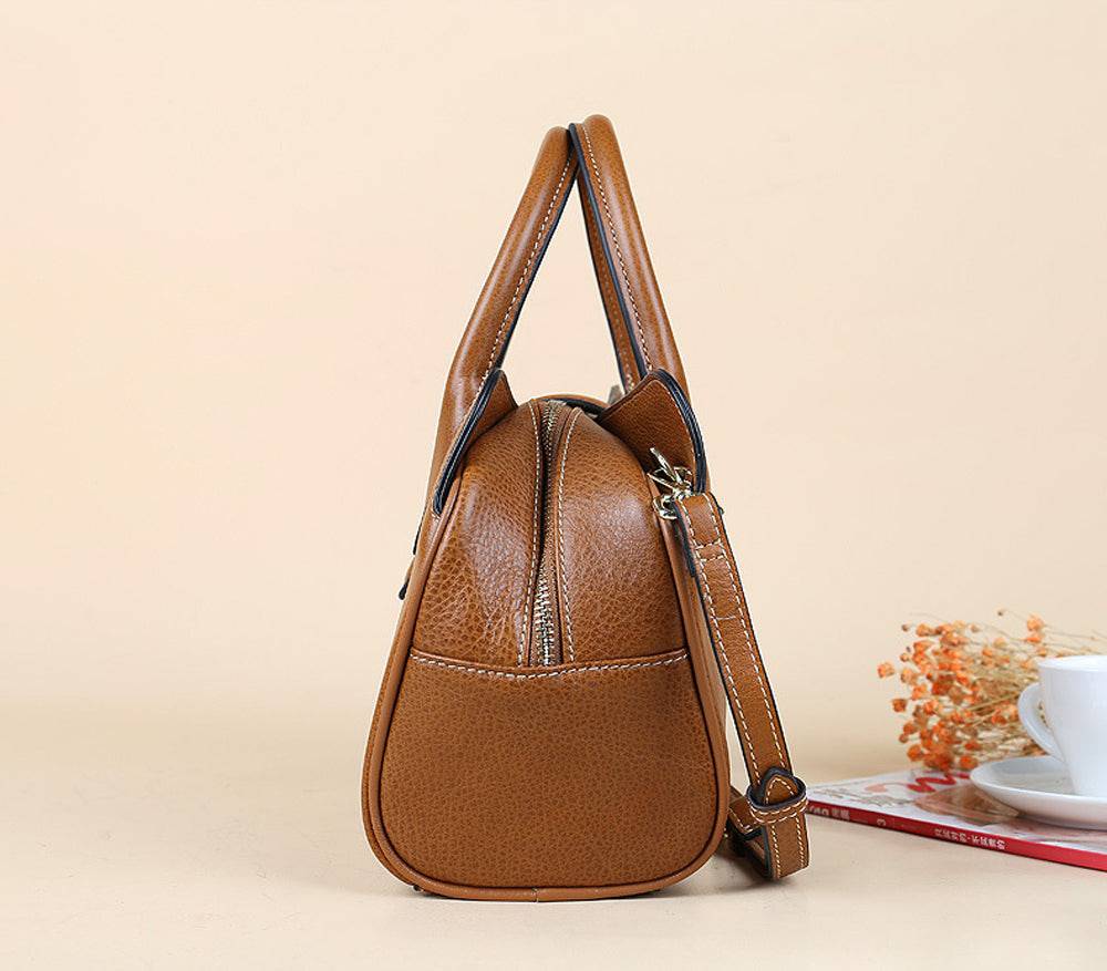 Rossie Viren Women's Womens Vintage Leather Top Handle Bag Medium