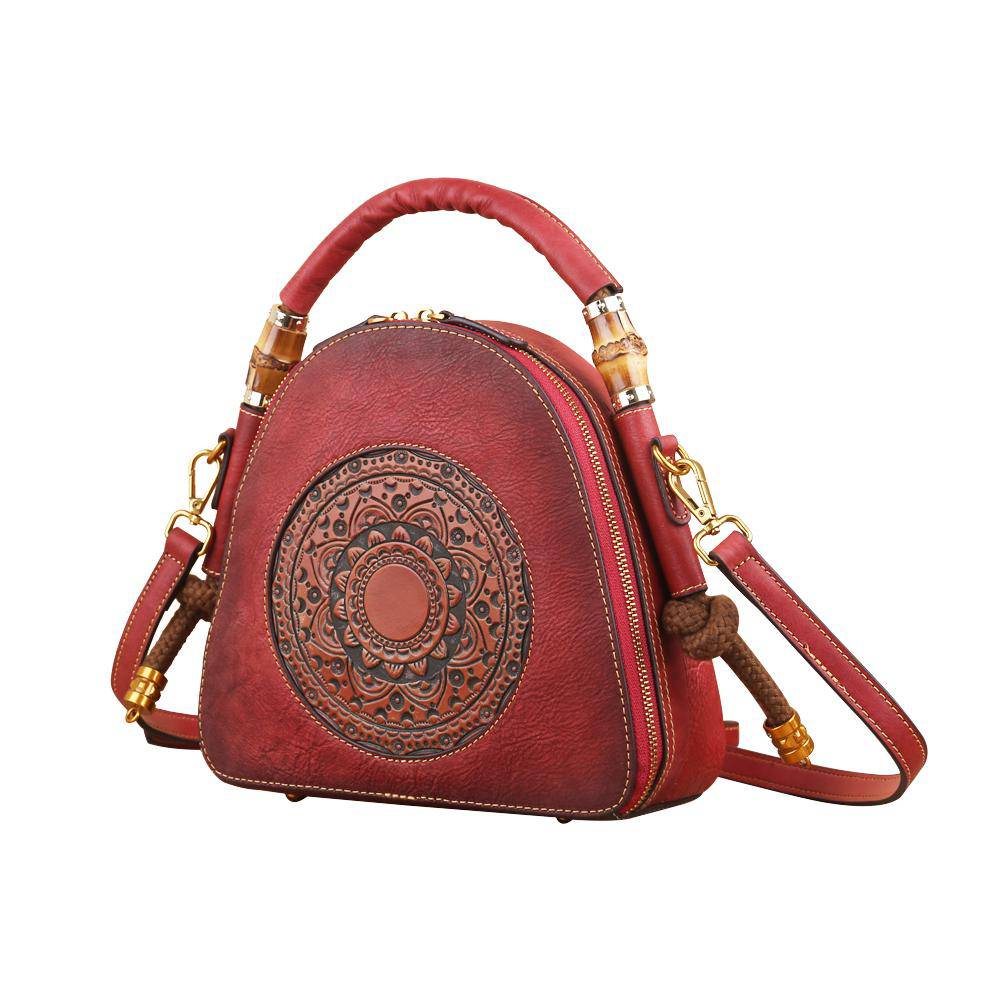 Rossie Viren Women's Womens Vintage Leather Top Handle Cross Body Messenger Bags