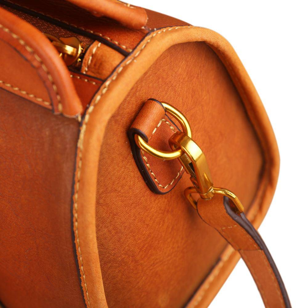 Rossie Viren Women's Womens Vintage Leather Top Handle Satchel Bag Small