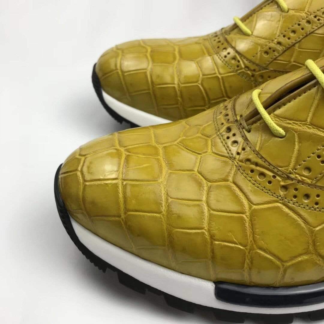 Rossie Viren crocodile-pattern sports shoes for men, casual leisure shoes with textured crocodile design.