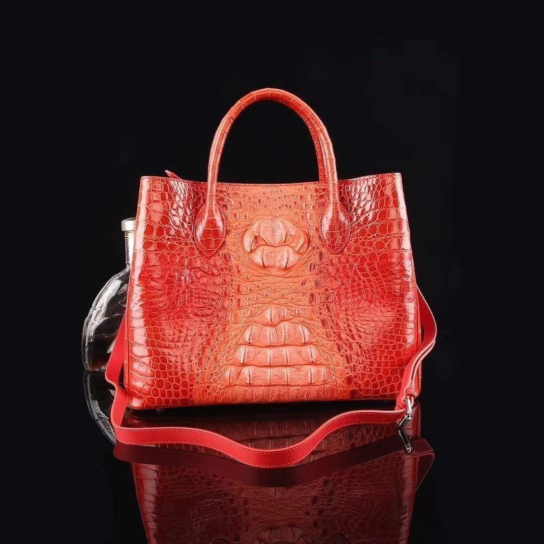 Genuine Crocodile Medium Double Satchel Bag 33cm